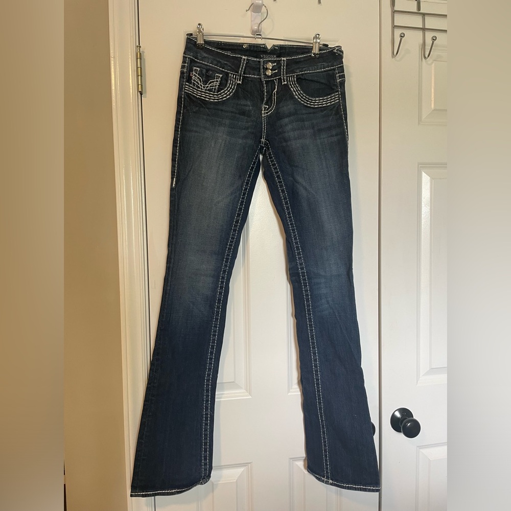 Womens Vigoss embroiders jeans. Boot cut size 10